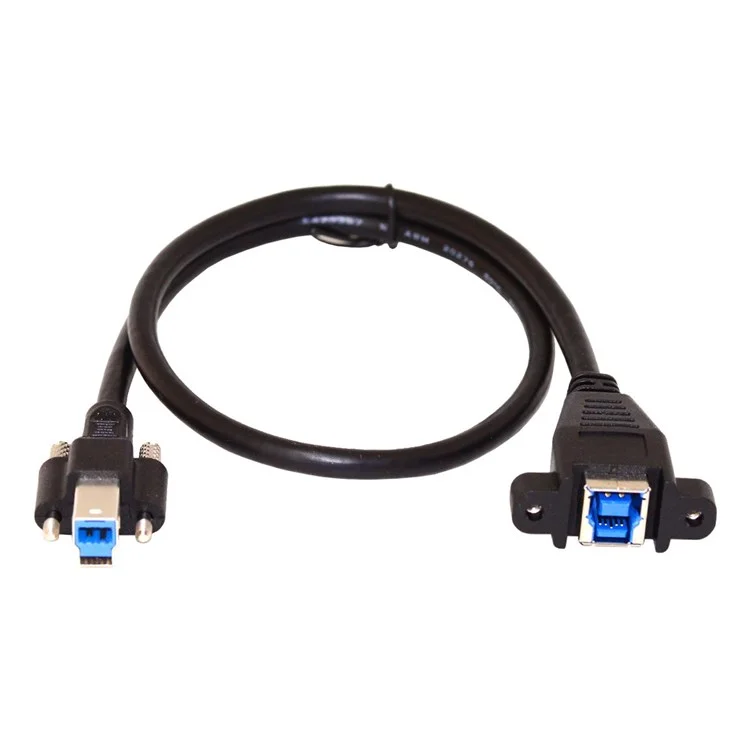 U3-007-0.5M Dual Thumbscrews USB 3.0 Back Panel Mount B Male to Female B Type Extension Cable 0.5m