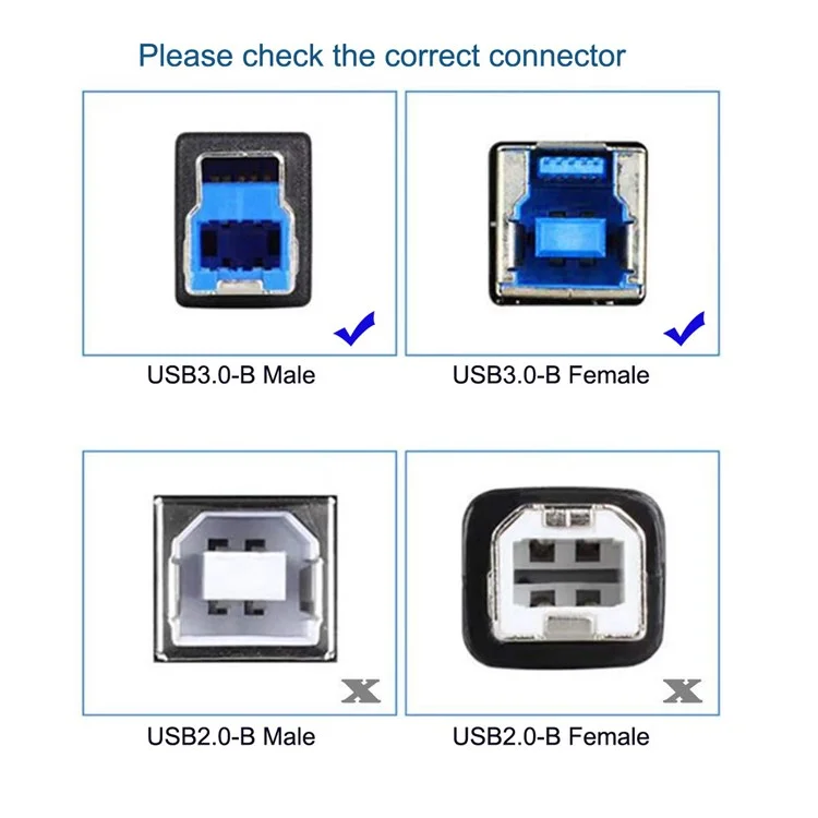 U3-007-0.5M Dual Thumbscrews USB 3.0 Back Panel Mount B Male to Female B Type Extension Cable 0.5m