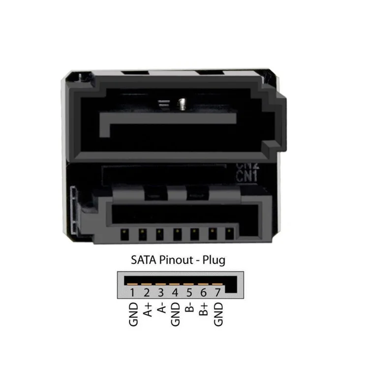 SA-019 360-Degree Elbow Design SATA 7Pin Female to 7Pin Male Computer Adapter for Desktops SSD HDD Mainboard Motherboard