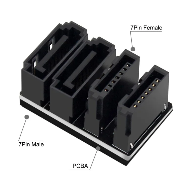 SA-041 A 360 Gradi Angolato Dual SATA 7pin Da Femmina A 7 Pin Adattatore Maschio Basso Profilo Per Desktop SSD HDD Mainboard Mother Board