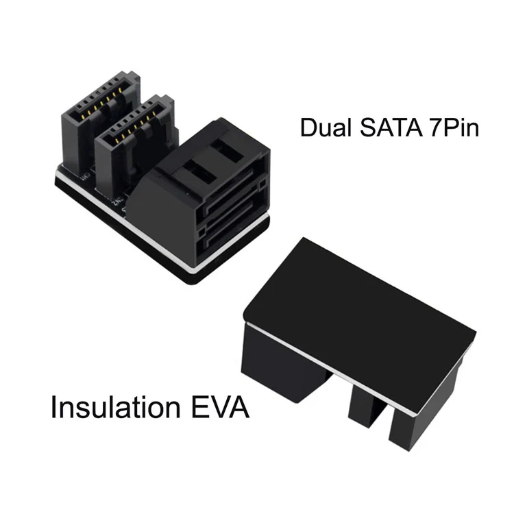 SA-051 Dual SATA 7pin Женский до 7pin Мужской Вертикальный Вертикальный Адаптер 90 Градусов.