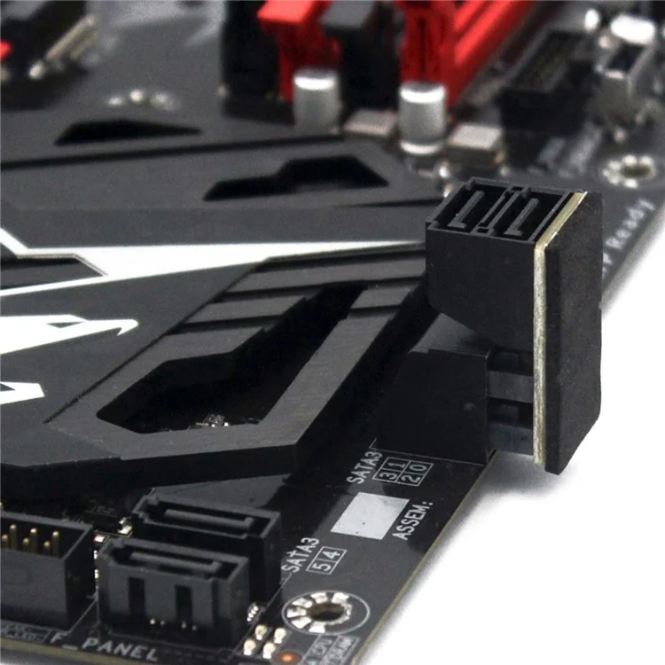 SA-051 Dual SATA 7Pin Female to 7Pin Male Vertical 90 Degree Angled Adapter Low Profile for Desktops SSD HDD Mainboard Motherboard