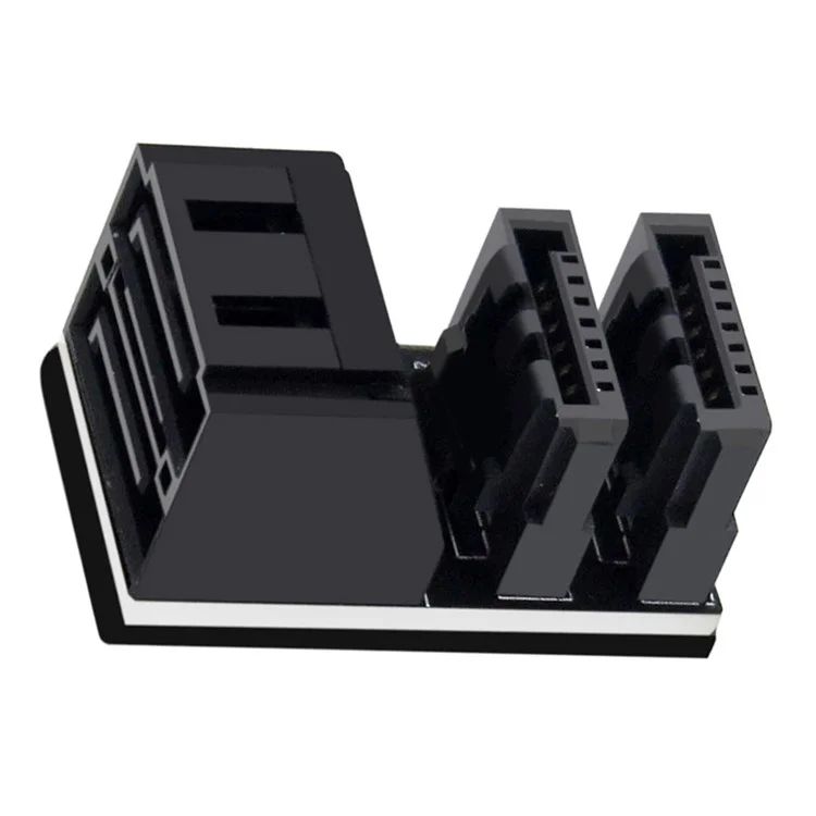 SA-051 Dual SATA 7Pin Female to 7Pin Male Vertical 90 Degree Angled Adapter Low Profile for Desktops SSD HDD Mainboard Motherboard