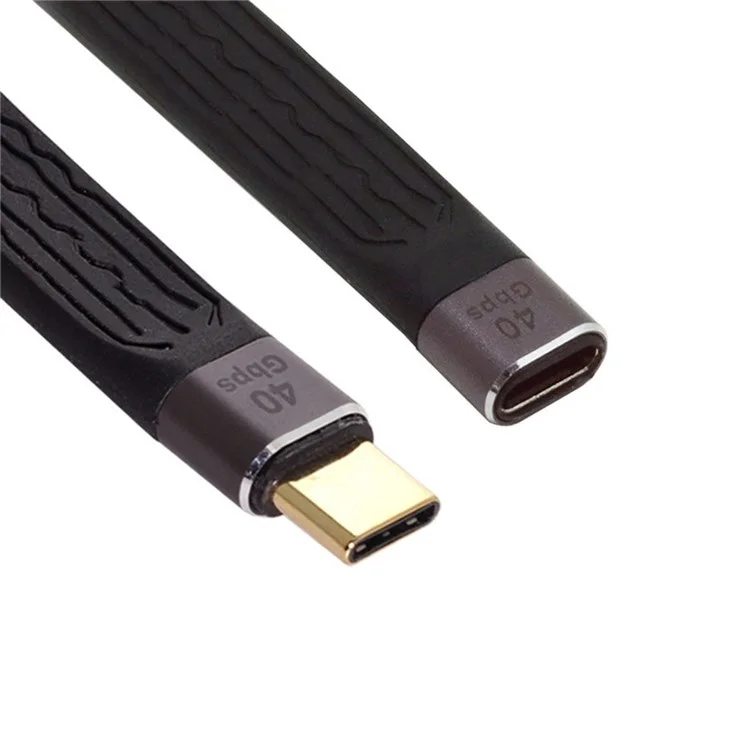 UC-040-0.13M 13cm USB4 Extension Cable Flat Male to Female 40Gbps Support 100W Charging 8K/60Hz Cord Compatible with Thunderbolt3/4