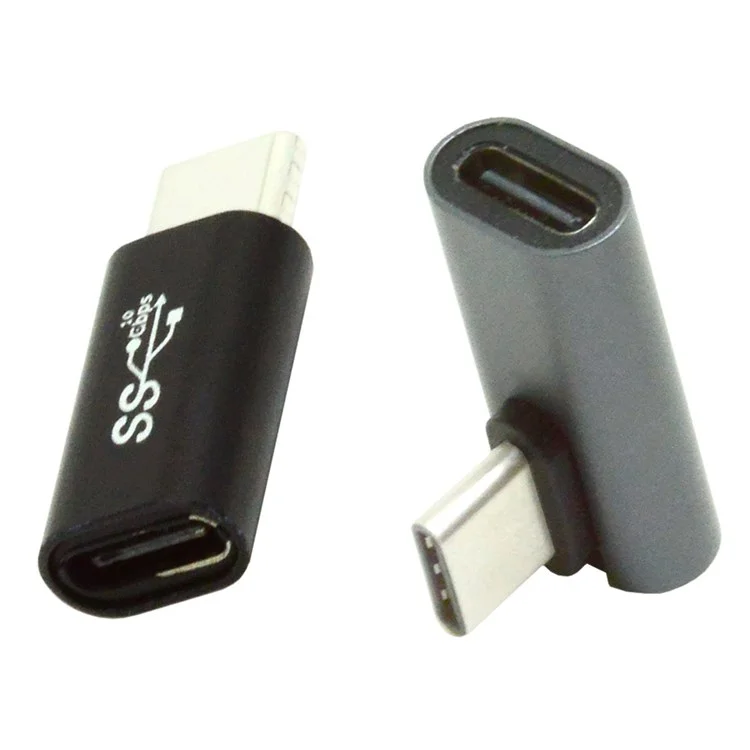 UC-103 2Pcs/Set Elbow USB-C Male to Female + Straight USB-C Male to Female Data Transmission Adapter