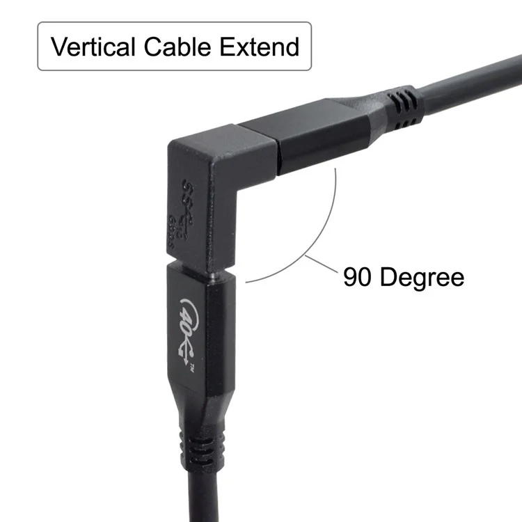 UC-077 3pcs / Set USB-C Mâle à Femelle + USB-C Femelle à un Convertisseur de Coude Femelle Adaptateur