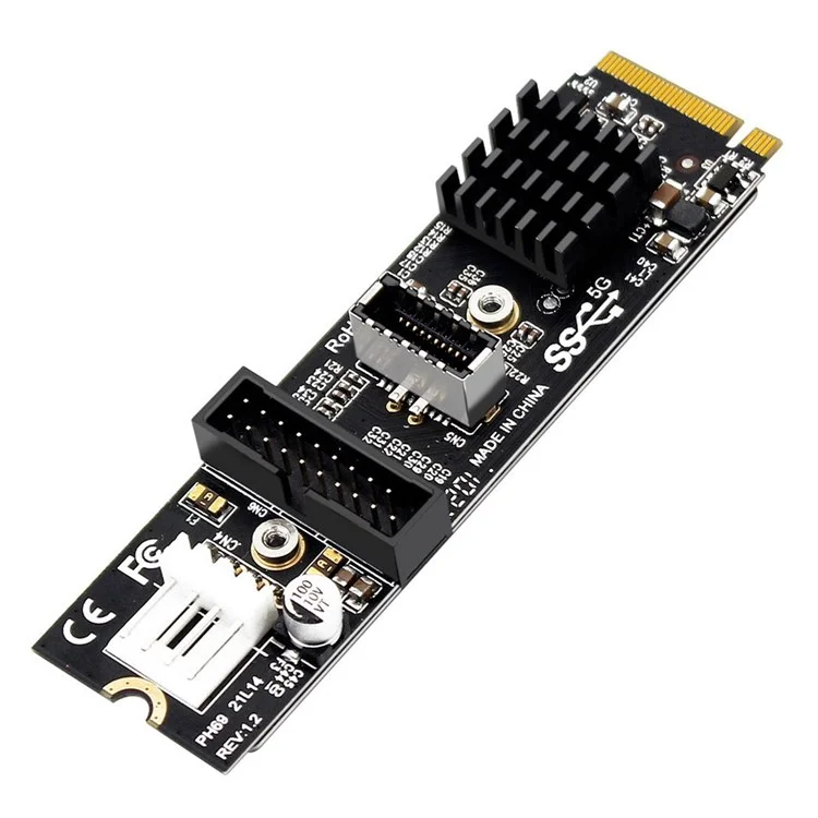 EP-018 NVME NGFF M-Key Express Card to Type-E USB 3.1 Front Panel and USB 3.0 20Pin Socket VL805 Adapter for Motherboard