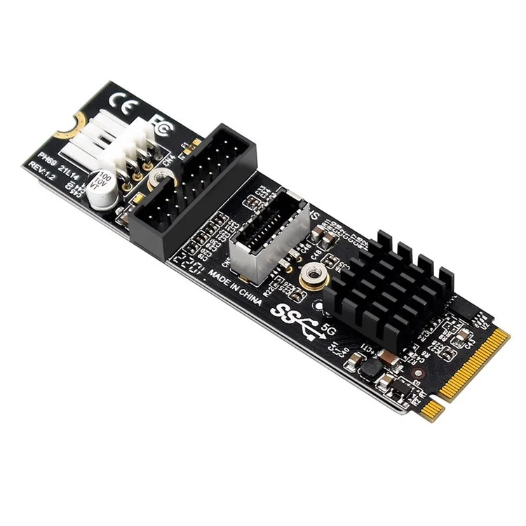 EP-018 NVME NGFF M-Key Express Card to Type-E USB 3.1 Front Panel and USB 3.0 20Pin Socket VL805 Adapter for Motherboard