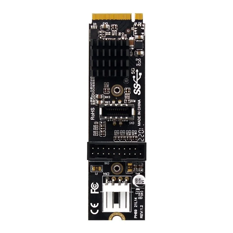 EP-018 NVME NGFF M-Key Express Card to Type-E USB 3.1 Front Panel and USB 3.0 20Pin Socket VL805 Adapter for Motherboard