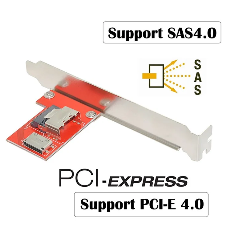 SF-041 PCI-Express 4.0 Mini SAS SFF-8087 Para Oculink SFF-8611 Adaptador Feminino PCBA Com Suporte