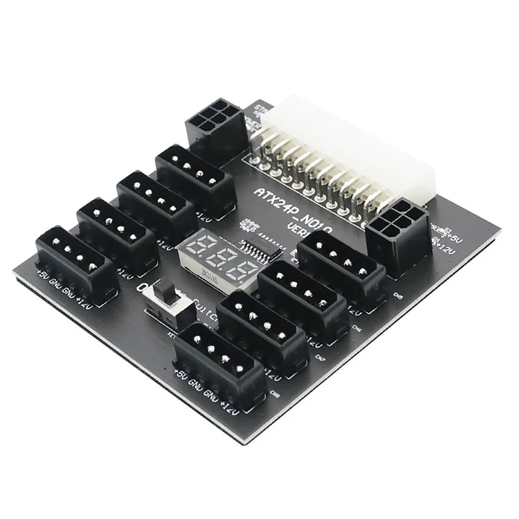 PW-005 ATX-24PIN an IDE 8x 4Pin +2x 6Pin Netzteil Für Chia ETH BTC