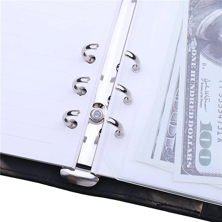 A6 Budget Binder Rechargeable 6 Ring Notebook Planner Couverture Pour A6 Recharge Paper Mode Sauvegarde Pour Les Enveloppes En Espèces Modèle En Marbre A6 Mini Liant Personnel Avec Fermeture De Boucle Magnétique - Bleu