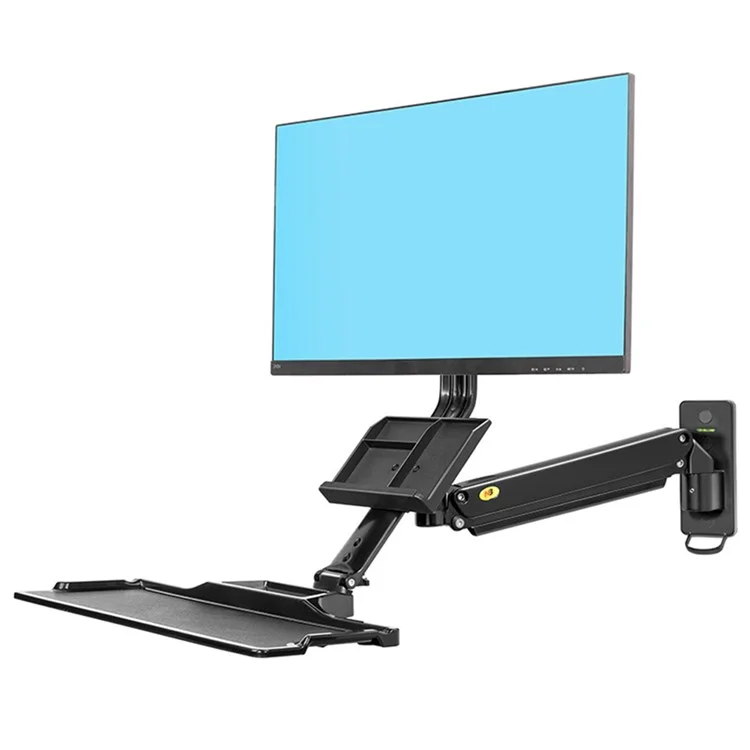 North Bayou MB32 Wall Mount Sit / Stand Stand Workstation Adjustable 19-27 Pouces Moniteur de Moniteur Avec Plateau de Clavier