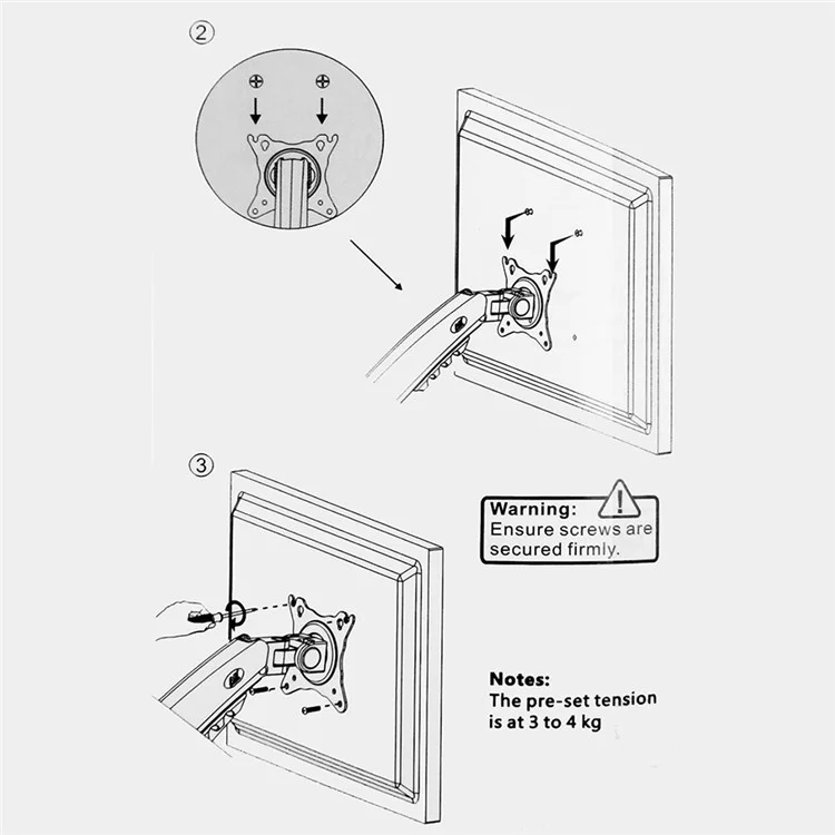 North Bayou H100 Desk Clip-on Monitor Support Arm Allablable Réglable 22-35 Pouce