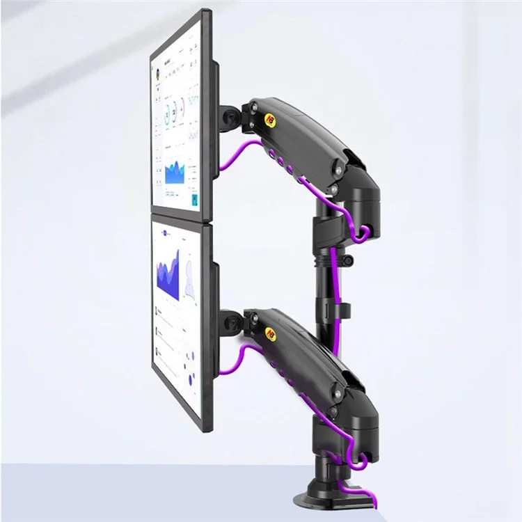 NORTH BAYOU H180 22-32 inch Dual Screen Computer Monitor Adjustable Holder Desktop Support Arm Bracket