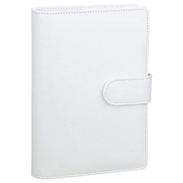 Capa de Caderno com Couro PU de Tamanho A6 com Anel de 6 - Branco