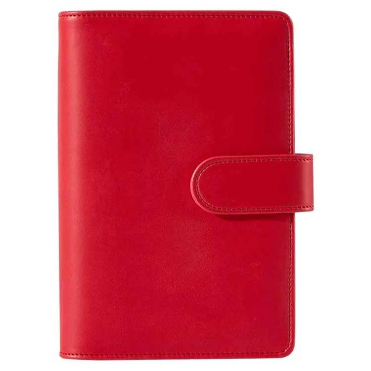 A6 Size 6-Ring Кожаный Блокнот Для Ноутбука Magnetic Magneclure Planner Journal Binder Shell - Красный