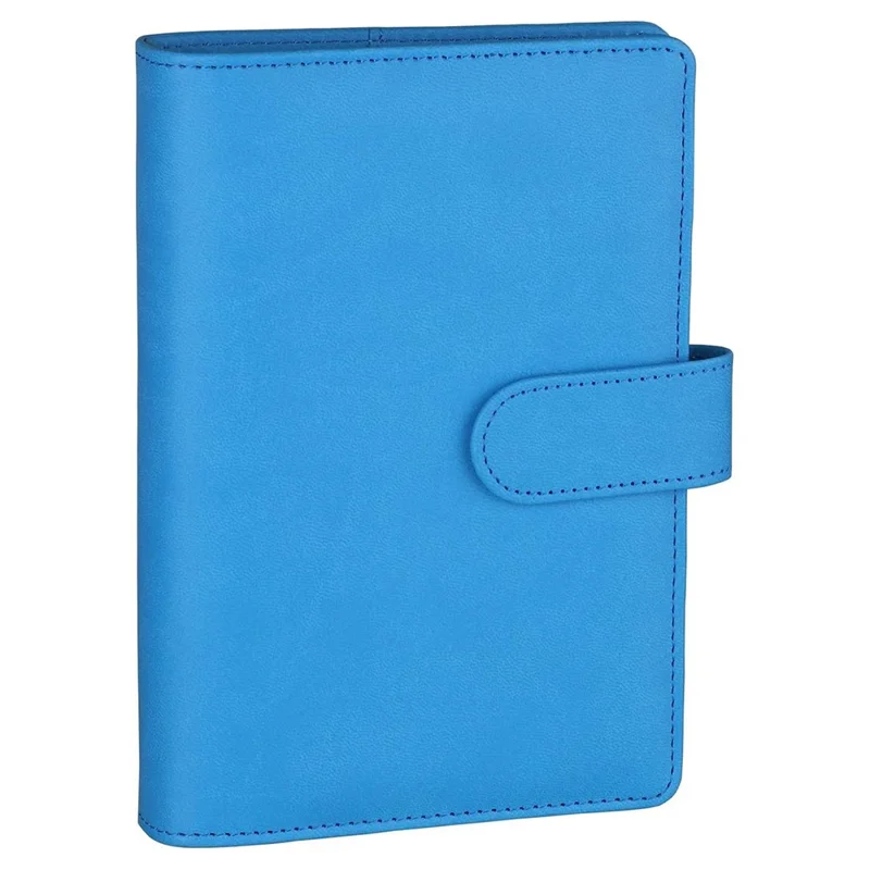 A6 Size 6-Ring PU Leather Notebook Binder Cover Magnetic Closure Planner Journal Binder Shell - Blue