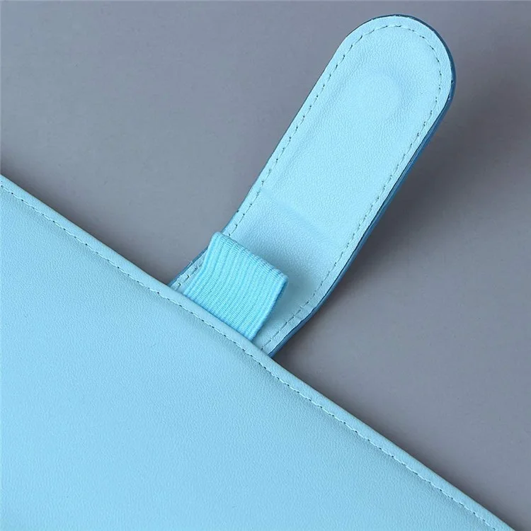A6 Size 6-Ring PU Leather Notebook Binder Cover Laser Design Planner Journal Binder Shell for Budget System - Blue