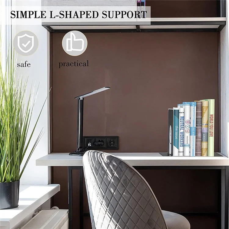 3 Pairs Bookends Metal Book Ends Heavy Duty Book Shelves Non-skid Book Holder Supports for Library Office Home - Black