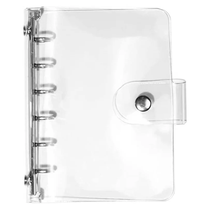 A7 PVC Binder Cover Transparent Surface Gold A7 Size Binders Loose Leaf Notebook Shell