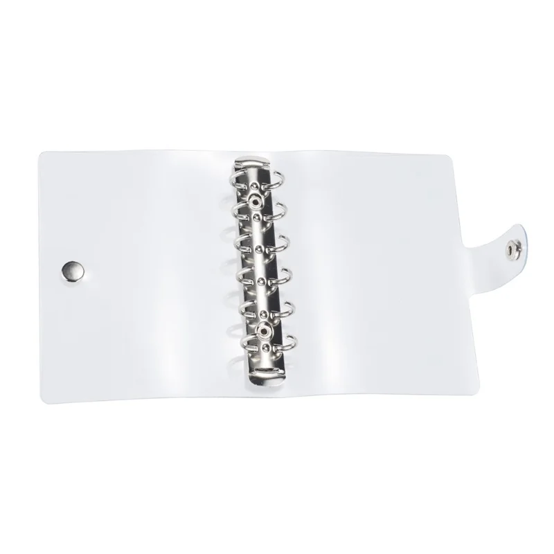 A7 PVC Binder Cover Transparent Surface Gold A7 Size Binders Loose Leaf Notebook Shell