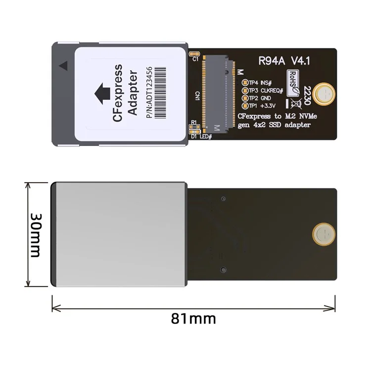 SA-046 Pour Xbox Series x / s CH SN530 SSD Pcie4.0 Carte Mémoire D'expansion CF-Express Type-B à M.2 Nvme 2230 M-Key Adaptateur