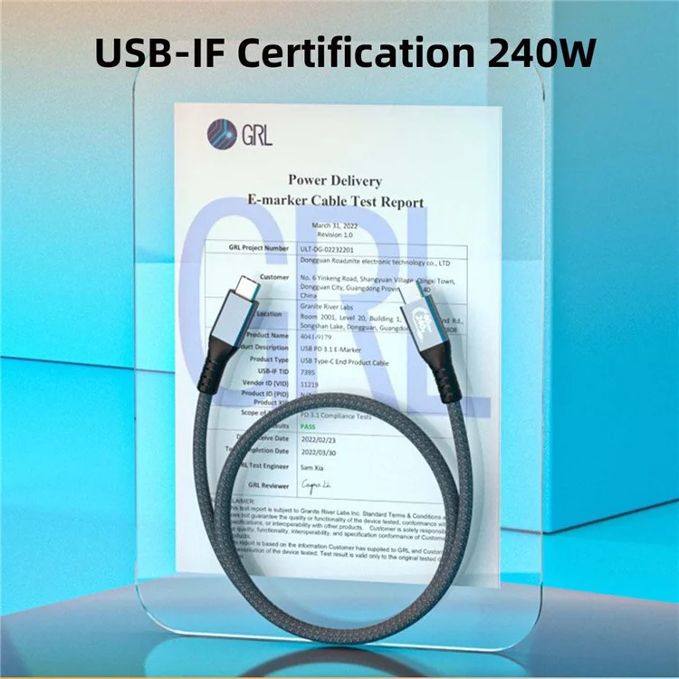 UC-074-1.0M 240W USB4 1m 40Gbps Type-C Cord High Speed Transfer USB C Cable with Thunderbolt 3 4 100W Fast Charging 8K 4K Video Output