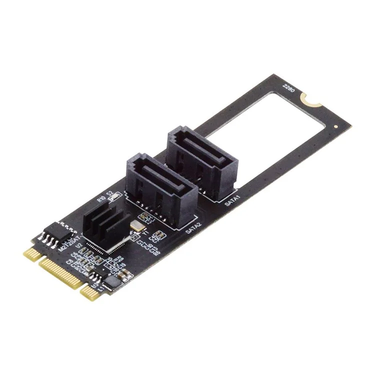 SA-042 NGFF Key b + m PCI Express à SATA 3.0 22 * ​​80 mm 6 Gops Double Ports Adaptateur Convertisseur Drive D'extension Drive JMB582 2280