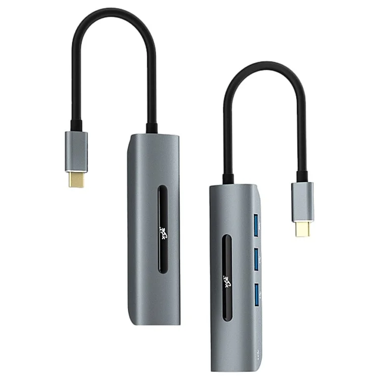 V200A 4-in-1 Aluminiumlegierung Typ C USB C-hub-adapter an USB 2.0 USB 3.0-ports Für Laptop-pc-computer