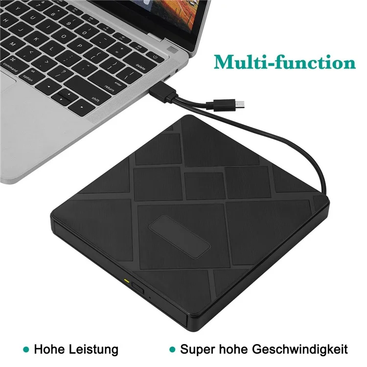 USB 3.0 Computer Laptop Externes Optisches Laufwerk Dual USB -anschlüsse TF SD Card Reader CD DVD -brenner