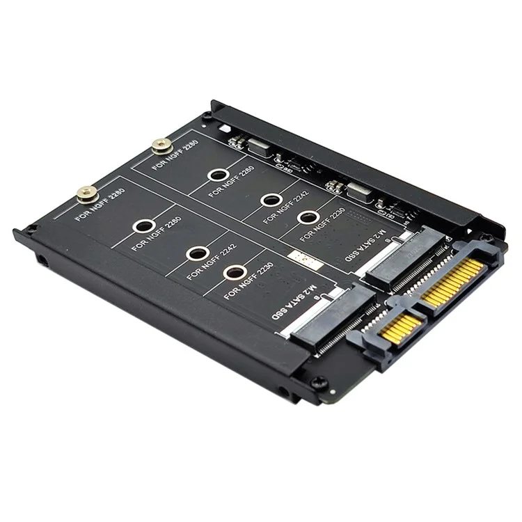 SA-031 Dual NGFF B+M Key M.2 SSD-Kartenkombination JBOD Raid0 Span-Brücke zu 2,5-Zoll-SATA-Combo-HDD-Festplattengehäuse