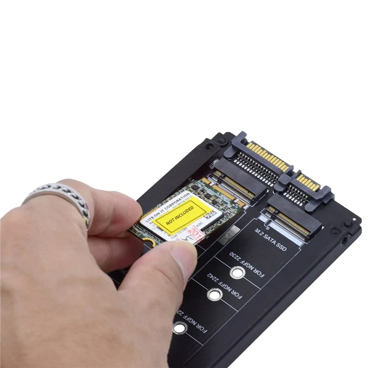 SA-031 Dual NGFF B+M Key M.2 SSD-Kartenkombination JBOD Raid0 Span-Brücke zu 2,5-Zoll-SATA-Combo-HDD-Festplattengehäuse