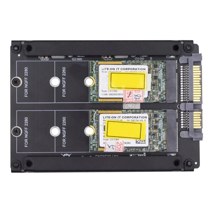 SA-031 Dual NGFF B+M Key M.2 SSD-Kartenkombination JBOD Raid0 Span-Brücke zu 2,5-Zoll-SATA-Combo-HDD-Festplattengehäuse