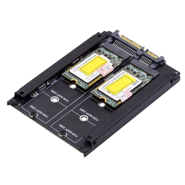 SA-031 Dual NGFF B+M Key M.2 SSD-Kartenkombination JBOD Raid0 Span-Brücke zu 2,5-Zoll-SATA-Combo-HDD-Festplattengehäuse