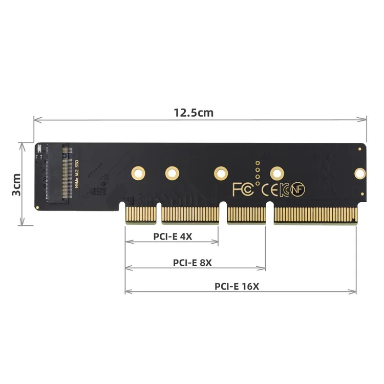 SA-048 NGFF M-key 110mm to PCI-E 16X Adapter Low Profile Height 3cm for 110mm 80mm SSD 1U Server