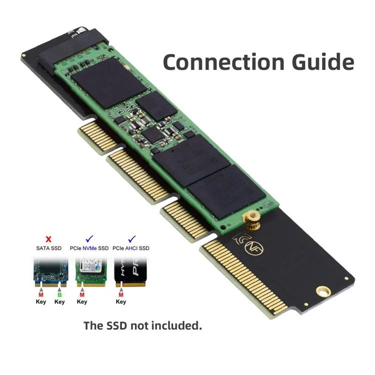SA-048 NGFF M-key 110mm to PCI-E 16X Adapter Low Profile Height 3cm for 110mm 80mm SSD 1U Server