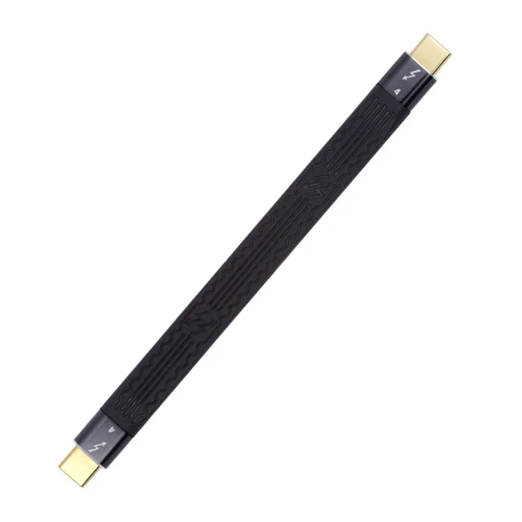 TB-005-0.13M 40Gbps ThunderBolt4 Transmission Cord Flat Slim 5A 100W Fast Charging Cable Supports 8K 60Hz 5K 60Hz Video Output