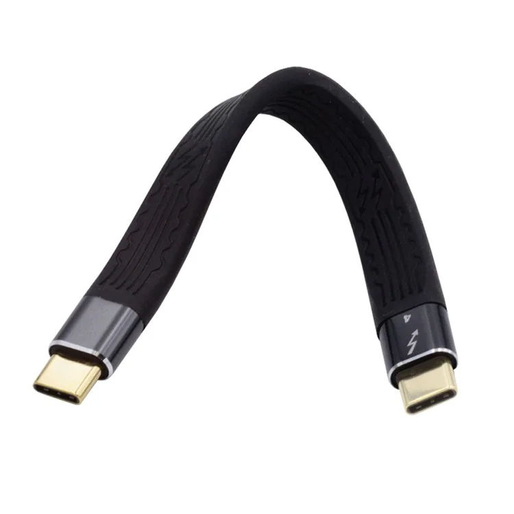 TB-005-0.13M 40Gbps ThunderBolt4 Transmission Cord Flat Slim 5A 100W Fast Charging Cable Supports 8K 60Hz 5K 60Hz Video Output