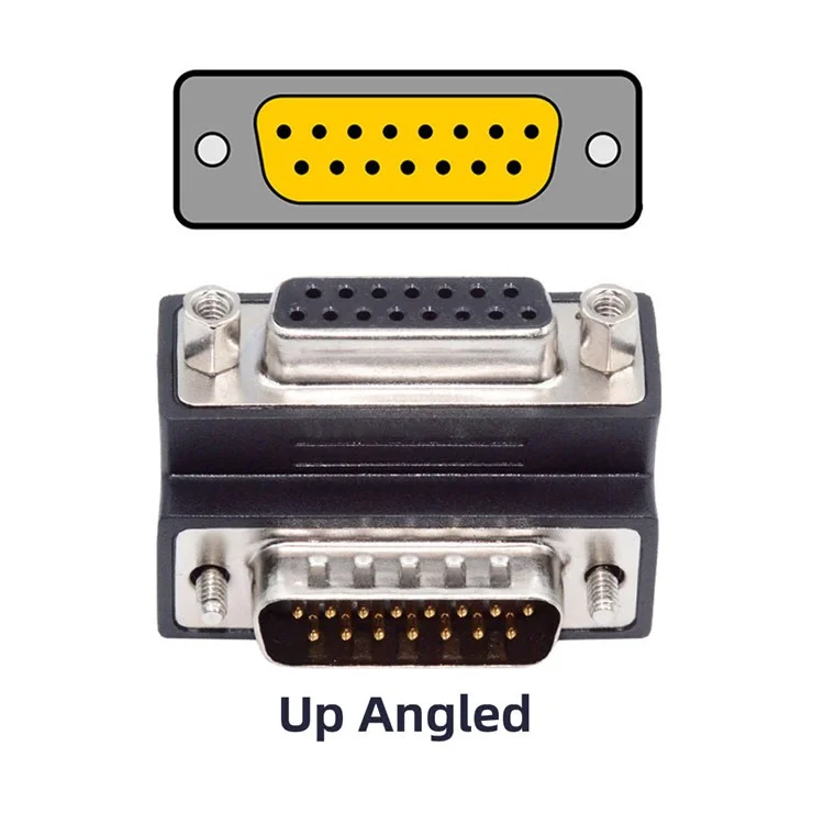 DB-003-UP DB-15PIN Up 90-Degree Angled Design DSUB D-subminiature 15Pin Male to Female Extension Adapter