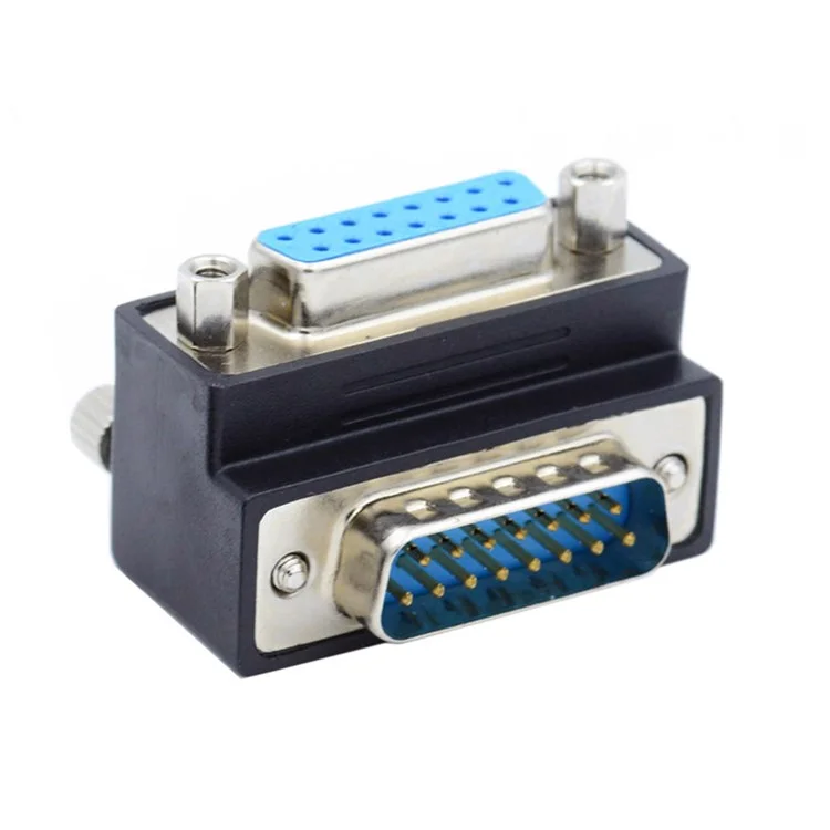 DB-003-DN DB-15PIN Down 90-Degree Angled Design Plug DSUB D-subminiature 15Pin Male to Female Connection Adapter