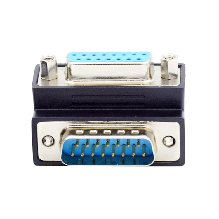 DB-003-DN DB-15PIN Down 90-Degree Angled Design Plug DSUB D-subminiature 15Pin Male to Female Connection Adapter
