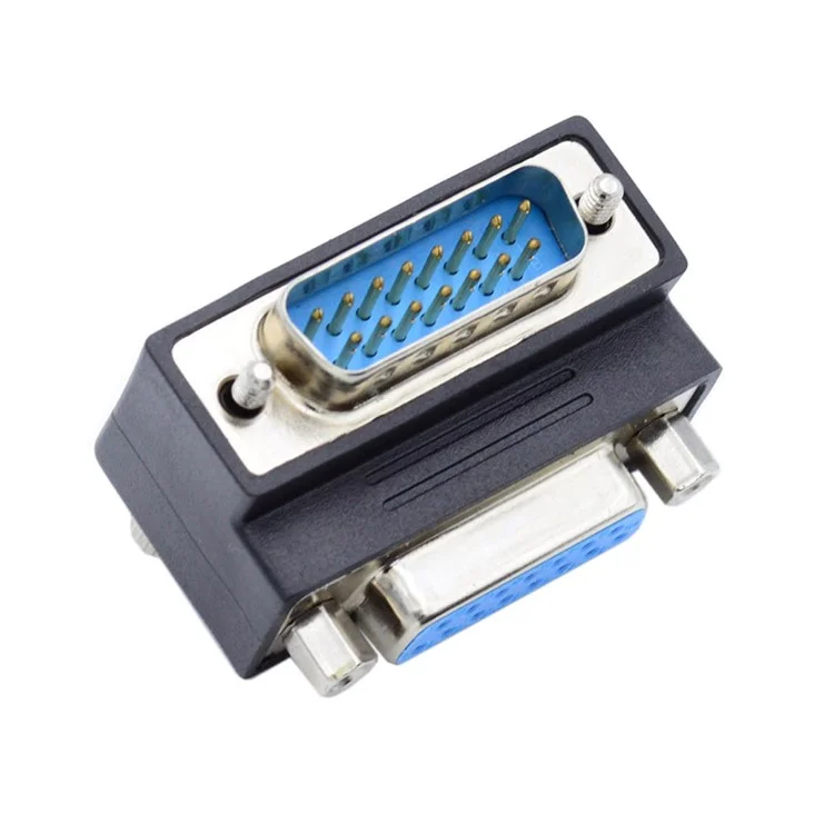 DB-003-DN DB-15PIN Down 90-Degree Angled Design Plug DSUB D-subminiature 15Pin Male to Female Connection Adapter