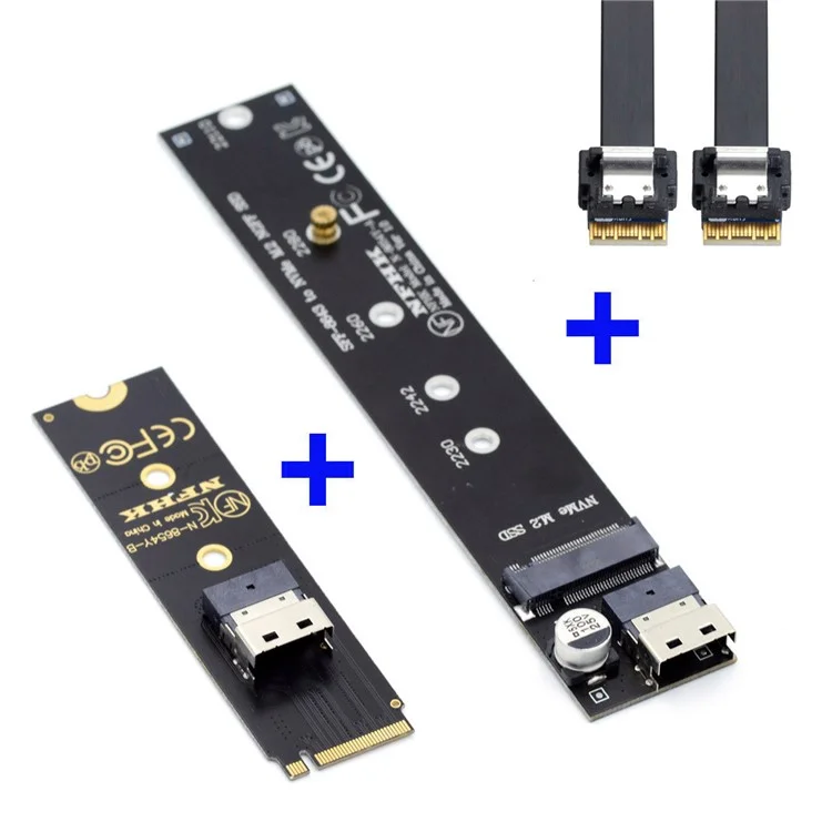 SA-040+SF-100-0.4M NVME M-key Male to Female Extension Cable Connector for Mainboard SSD