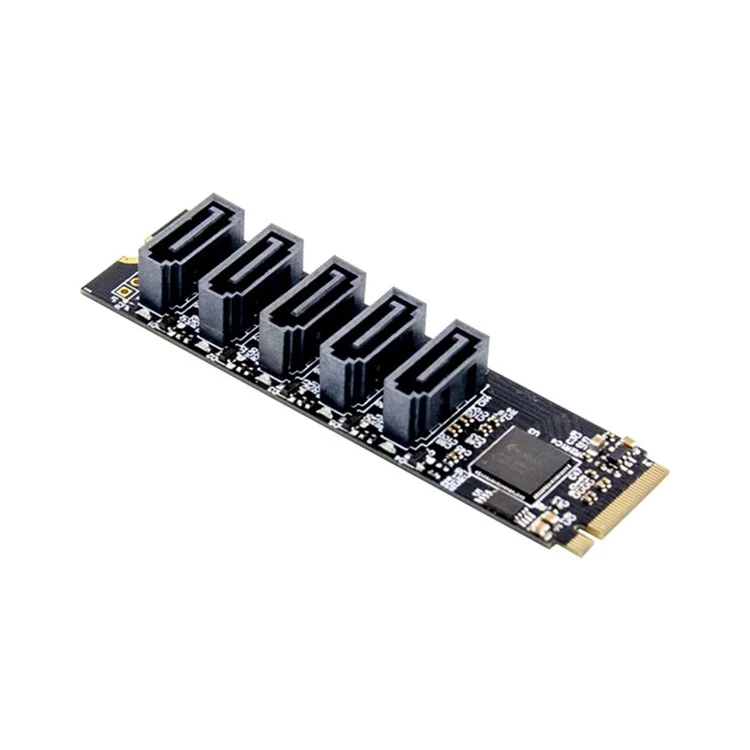 M.2 M-key JMB585 5 Porta SATA 6G SATA-3 Cartão de Conversão de Expansão de Armazenamento