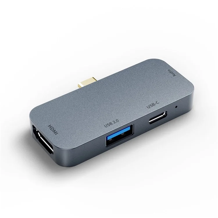 TC041 4-em-1 Adaptador USB C Hub C Para HD Saída de Vídeo+usb 3.0+PD 60W Porta Usb-c+porta de Áudio de 3,5 mm