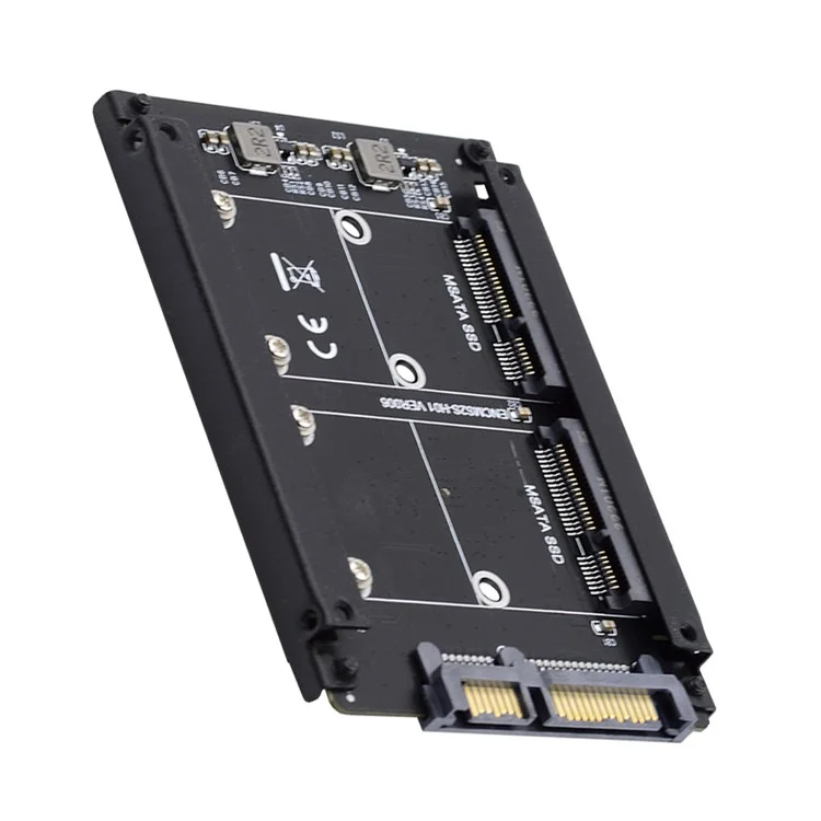 SA-049 Dual MSATA Mini-SATA SSD Card JOBD Raid0 Span Bridge to 2.5inch SATA Combo HDD Disk Drive Enclosure