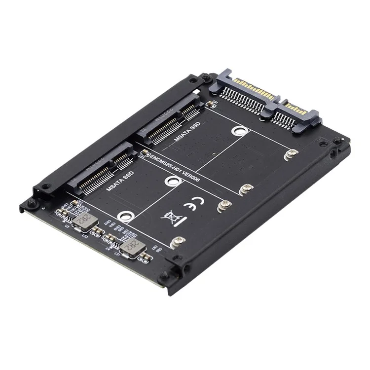 SA-049 Dual MSATA Mini-SATA SSD Card JOBD Raid0 Span Bridge to 2.5inch SATA Combo HDD Disk Drive Enclosure