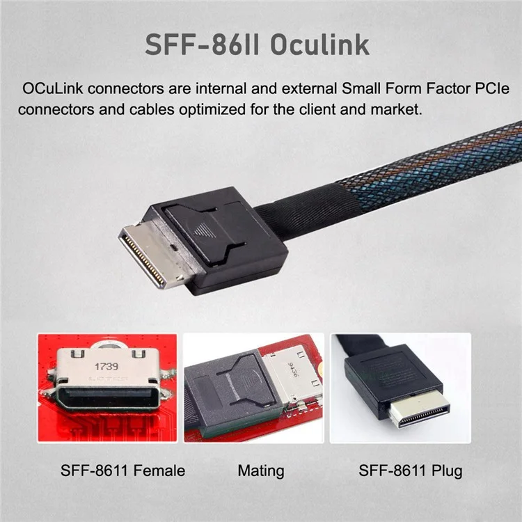 SF-046 Oculink SFF-8612 SFF-8611 to M.2 Kit NGFF M-Key to NVME PCIe SSD 2280 22110mm Adapter for Mainboard