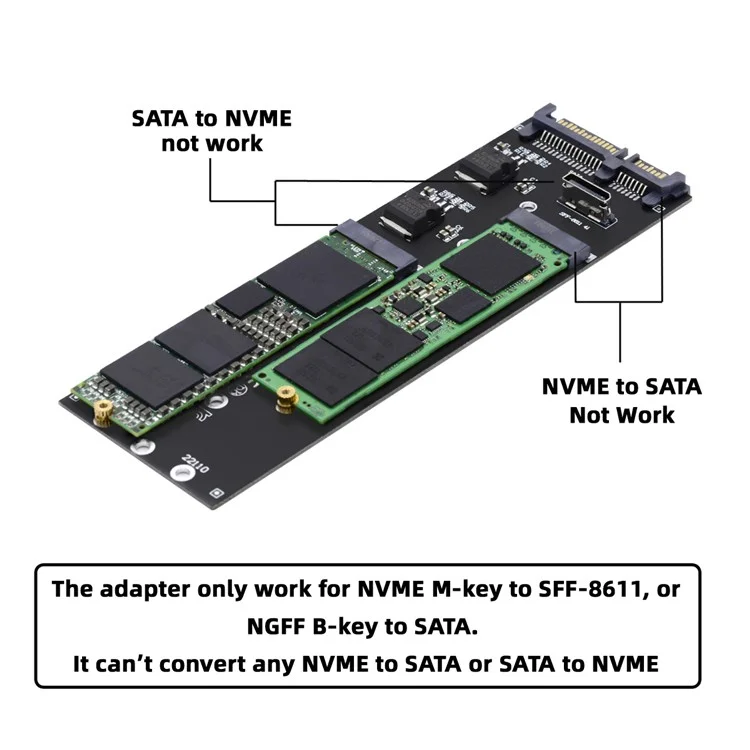 SF-055 Oculink SFF-8612 8611 a U.2 Kit M-Key a NVME PCIe SSD e NGFF a SATA Adattatore per Scheda madre